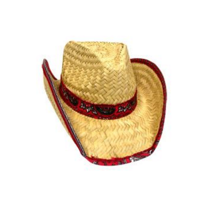 Cowboy Hat With Rolled Bandana